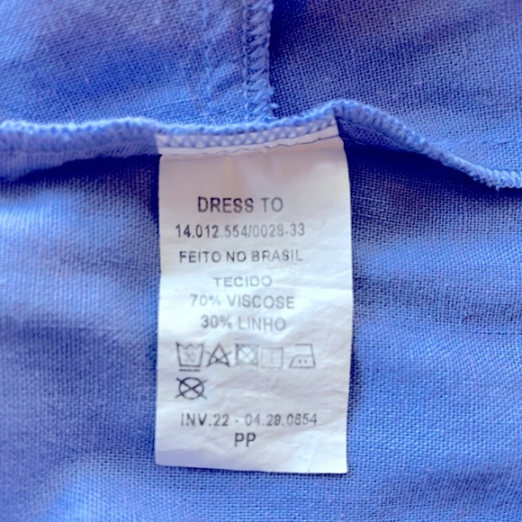 Vintage Linen Blend High Waisted Pleated Periwinkle Shorts Embroidered Dais… - Picture 5 of 7